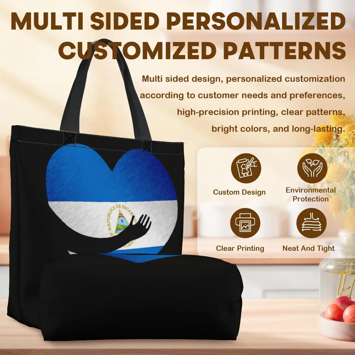 Tote Bag for Women Men Large Reusable Beach Shoulder Bags With Zipper for Gym Shopping Travel Gifts Yoga