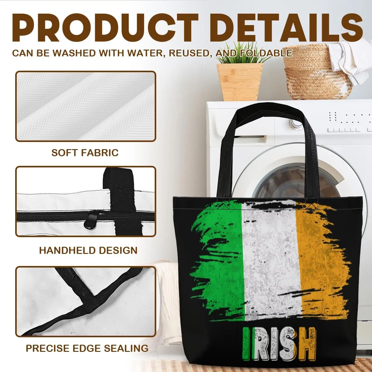 Tote Bag for Women Men Large Reusable Beach Shoulder Bags With Zipper for Gym Shopping Travel Gifts Yoga