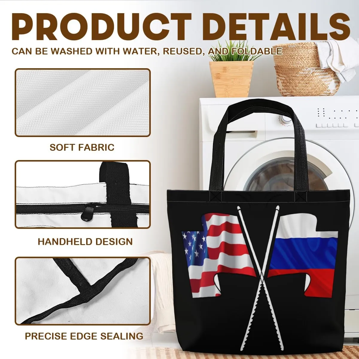 Tote Bag for Women Men Large Reusable Beach Shoulder Bags With Zipper for Gym Shopping Travel Gifts Yoga