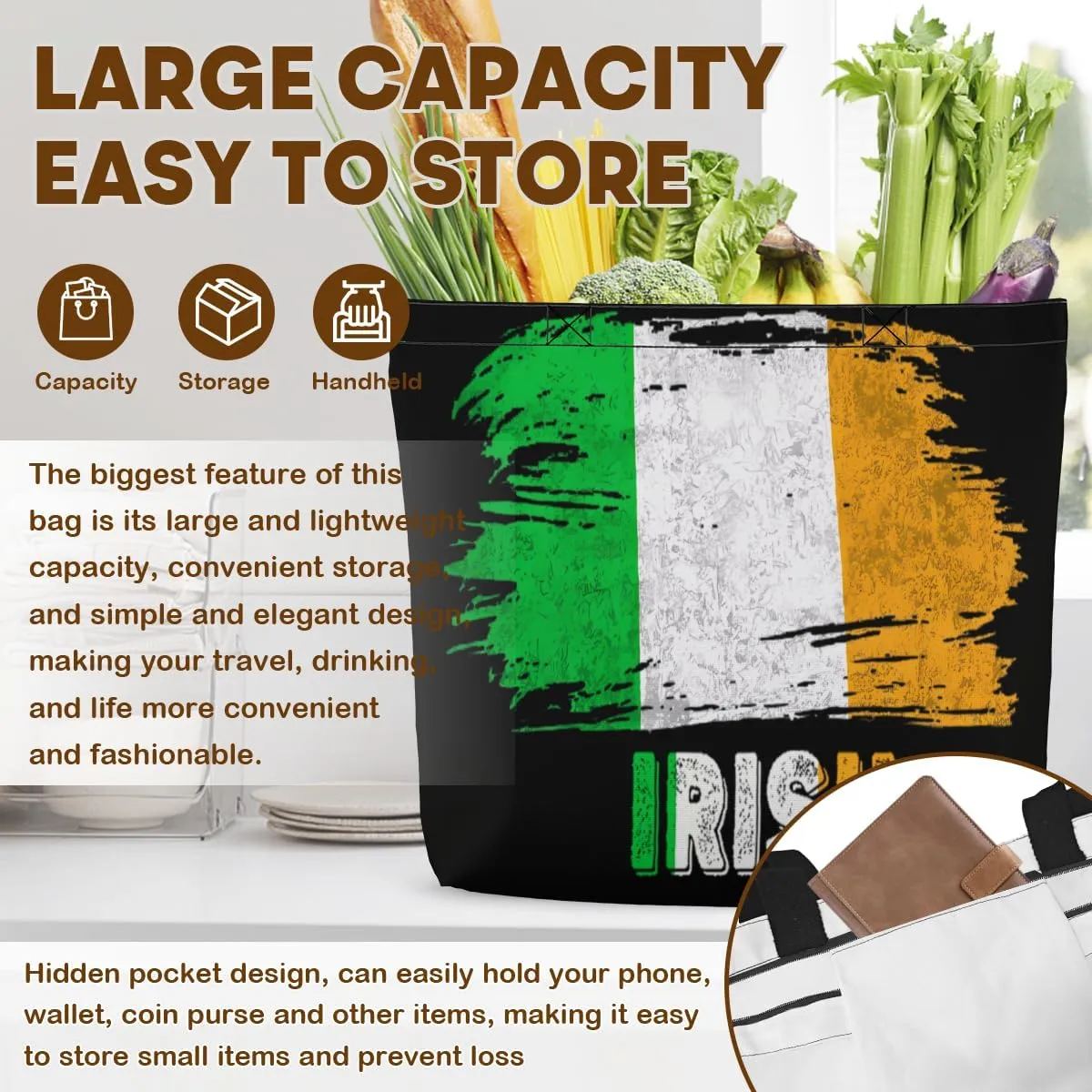 Tote Bag for Women Men Large Reusable Beach Shoulder Bags With Zipper for Gym Shopping Travel Gifts Yoga