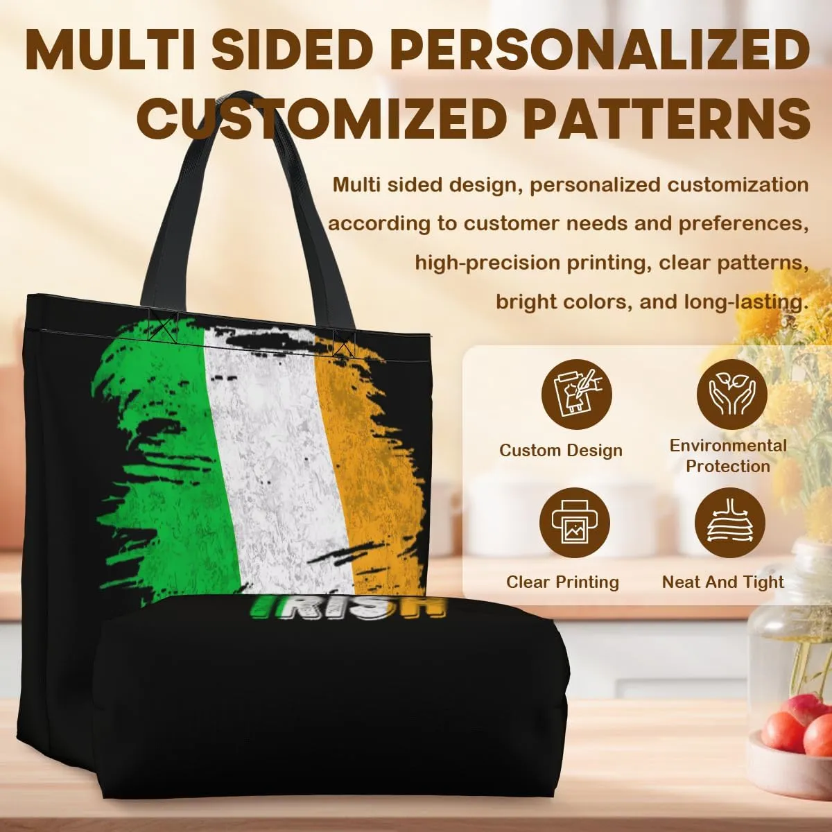 Tote Bag for Women Men Large Reusable Beach Shoulder Bags With Zipper for Gym Shopping Travel Gifts Yoga