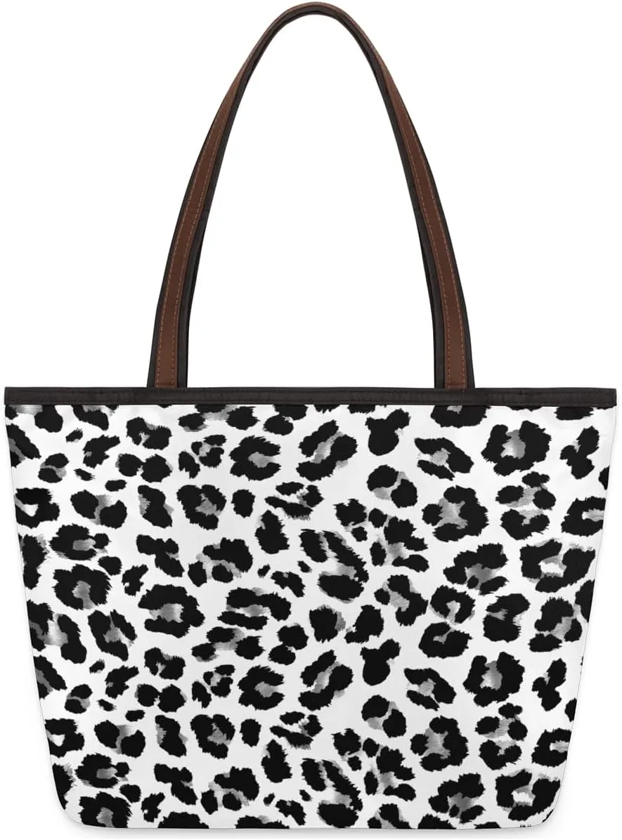 Tote Bag for Women with Zipper Large Capacity Top Handle Casual Shoulder Bag Handbag Reusable Shopping