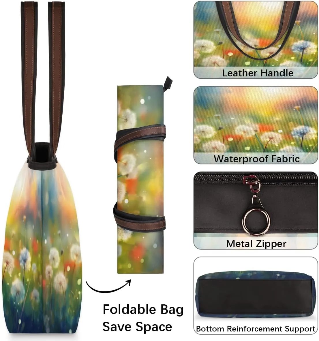 Tote Bag for Women with Zipper Large Capacity Top Handle Casual Shoulder Bag Handbag Reusable Shopping