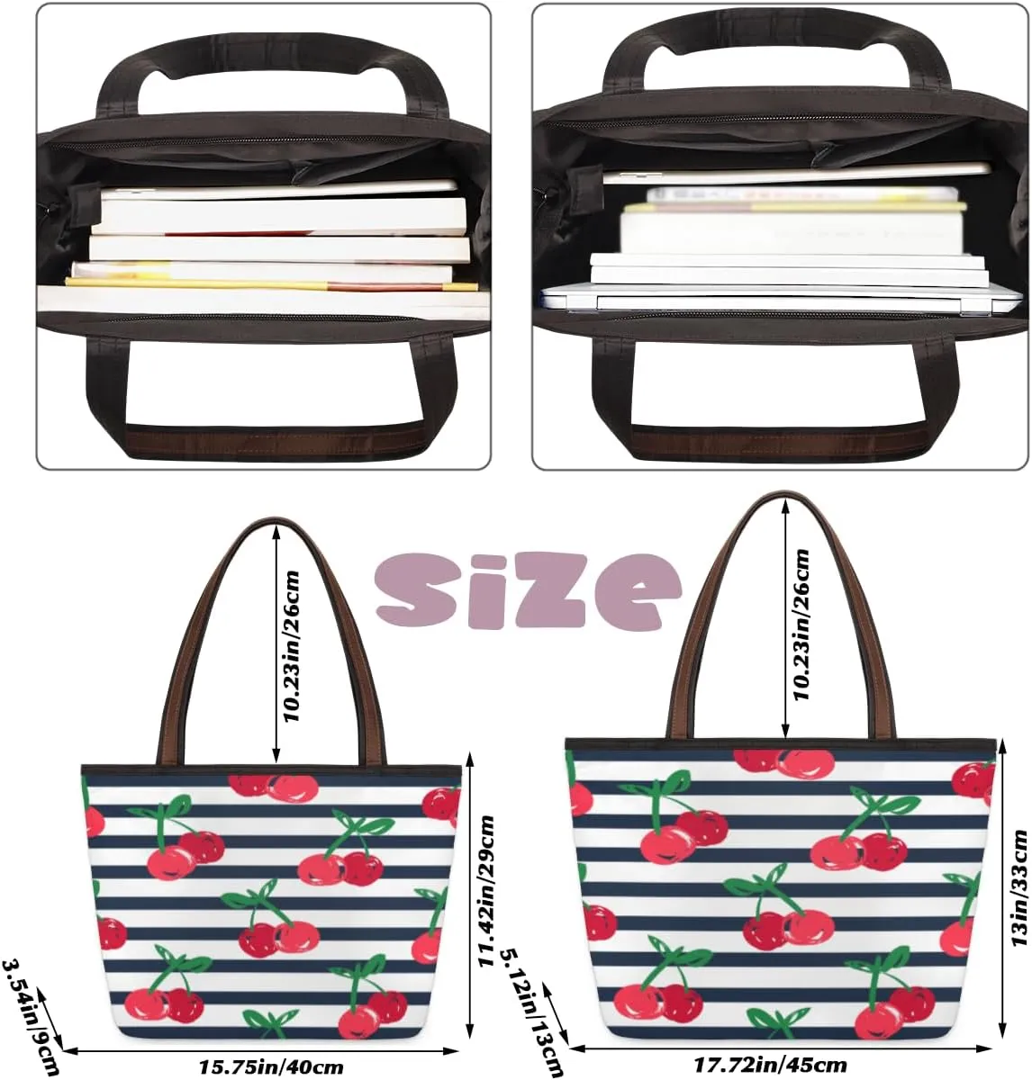 Tote Bag for Women with Zipper Large Capacity Top Handle Casual Shoulder Bag Handbag Reusable Shopping