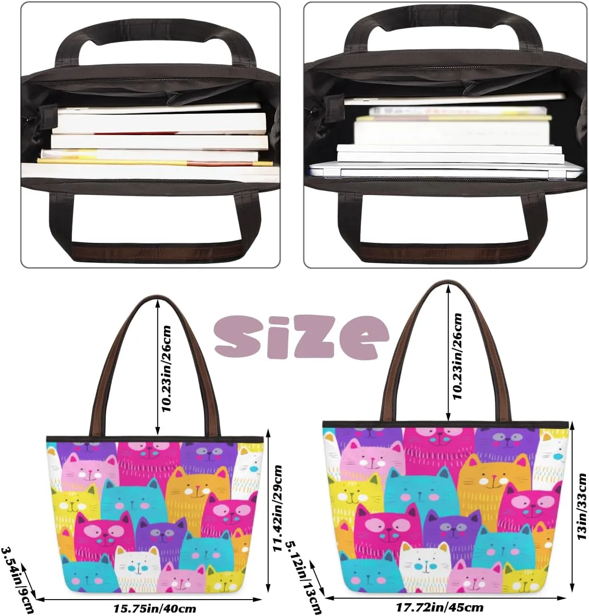 Tote Bag for Women with Zipper Large Capacity Top Handle Casual Shoulder Bag Handbag Reusable Shopping