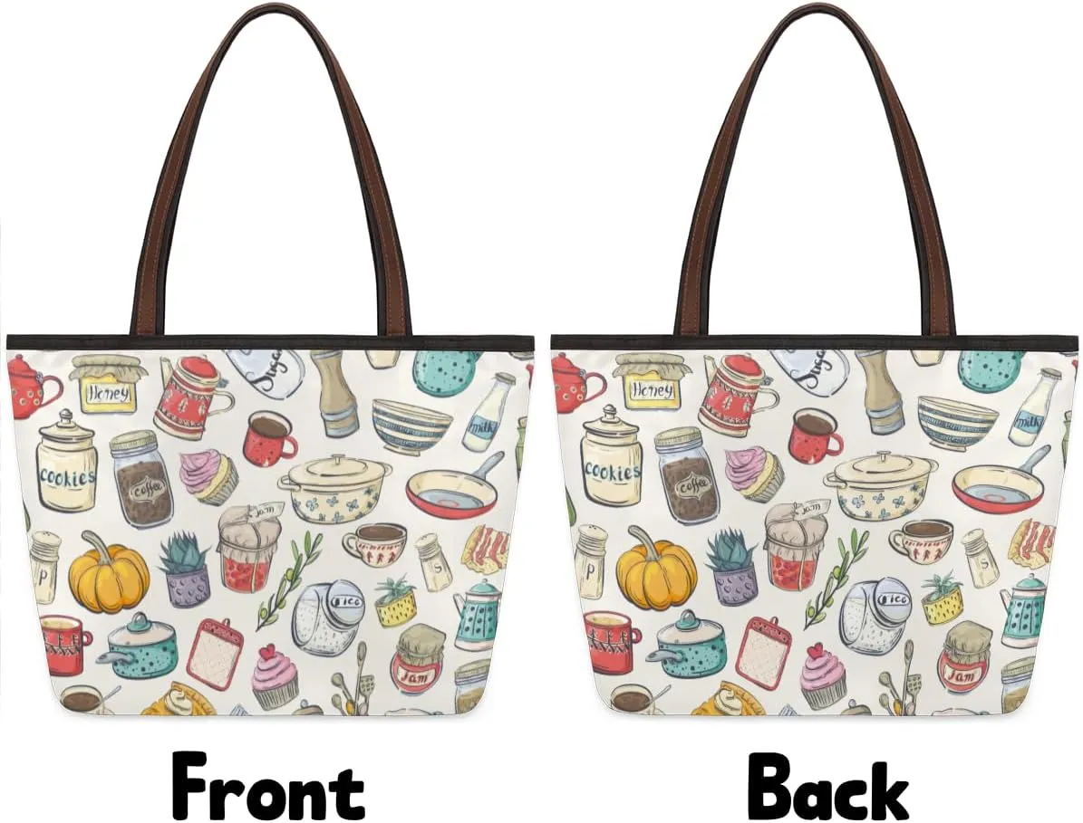 Tote Bag for Women with Zipper Large Capacity Top Handle Casual Shoulder Bag Handbag Reusable Shopping