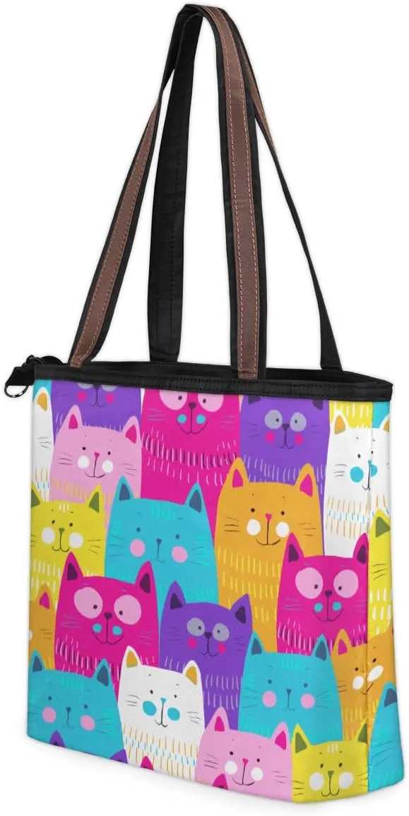 Tote Bag for Women with Zipper Large Capacity Top Handle Casual Shoulder Bag Handbag Reusable Shopping