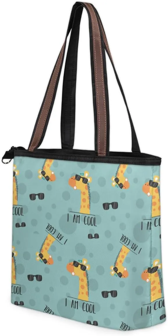 Tote Bag for Women with Zipper Large Capacity Top Handle Casual Shoulder Bag Handbag Reusable Shopping