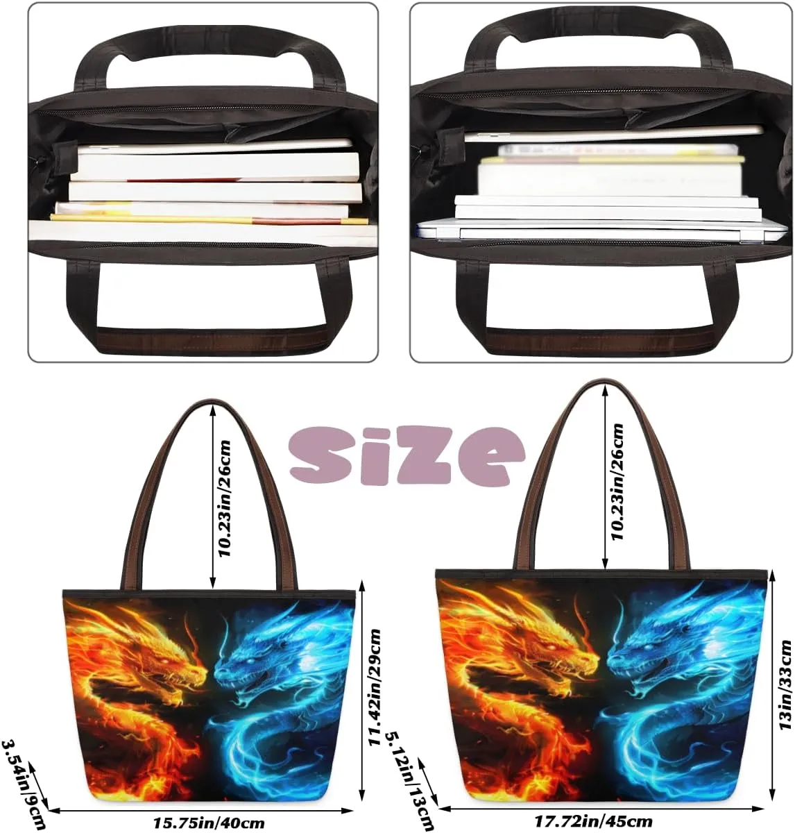 Tote Bag for Women with Zipper Large Capacity Top Handle Casual Shoulder Bag Handbag Reusable Shopping