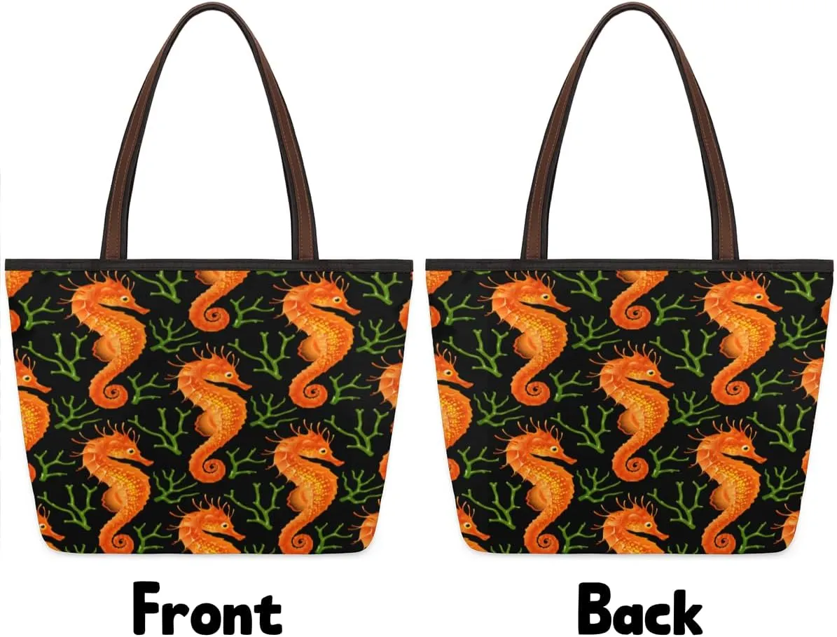 Tote Bag for Women with Zipper Large Capacity Top Handle Casual Shoulder Bag Handbag Reusable Shopping