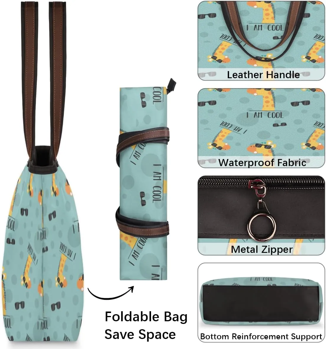 Tote Bag for Women with Zipper Large Capacity Top Handle Casual Shoulder Bag Handbag Reusable Shopping