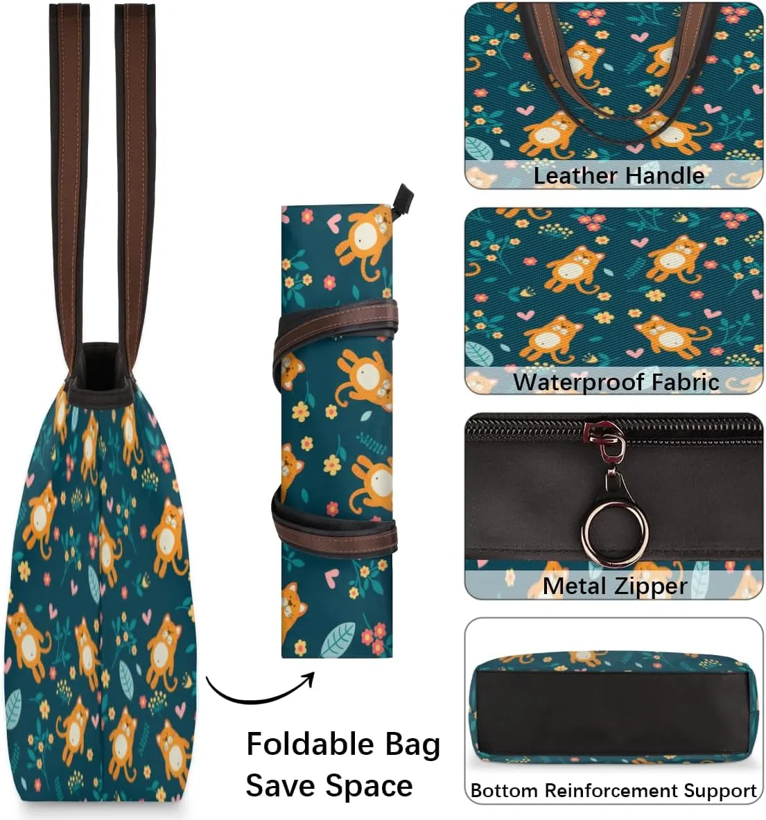 Tote Bag for Women with Zipper Large Capacity Top Handle Casual Shoulder Bag Handbag Reusable Shopping