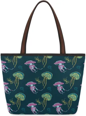 Tote Bag for Women with Zipper Large Capacity Top Handle Casual Shoulder Bag Handbag Reusable Shopping