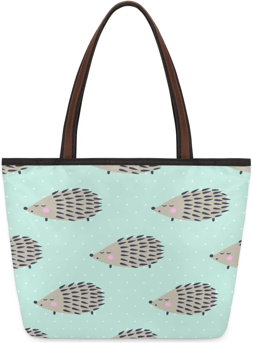 Tote Bag for Women with Zipper Large Capacity Top Handle Casual Shoulder Bag Handbag Reusable Shopping