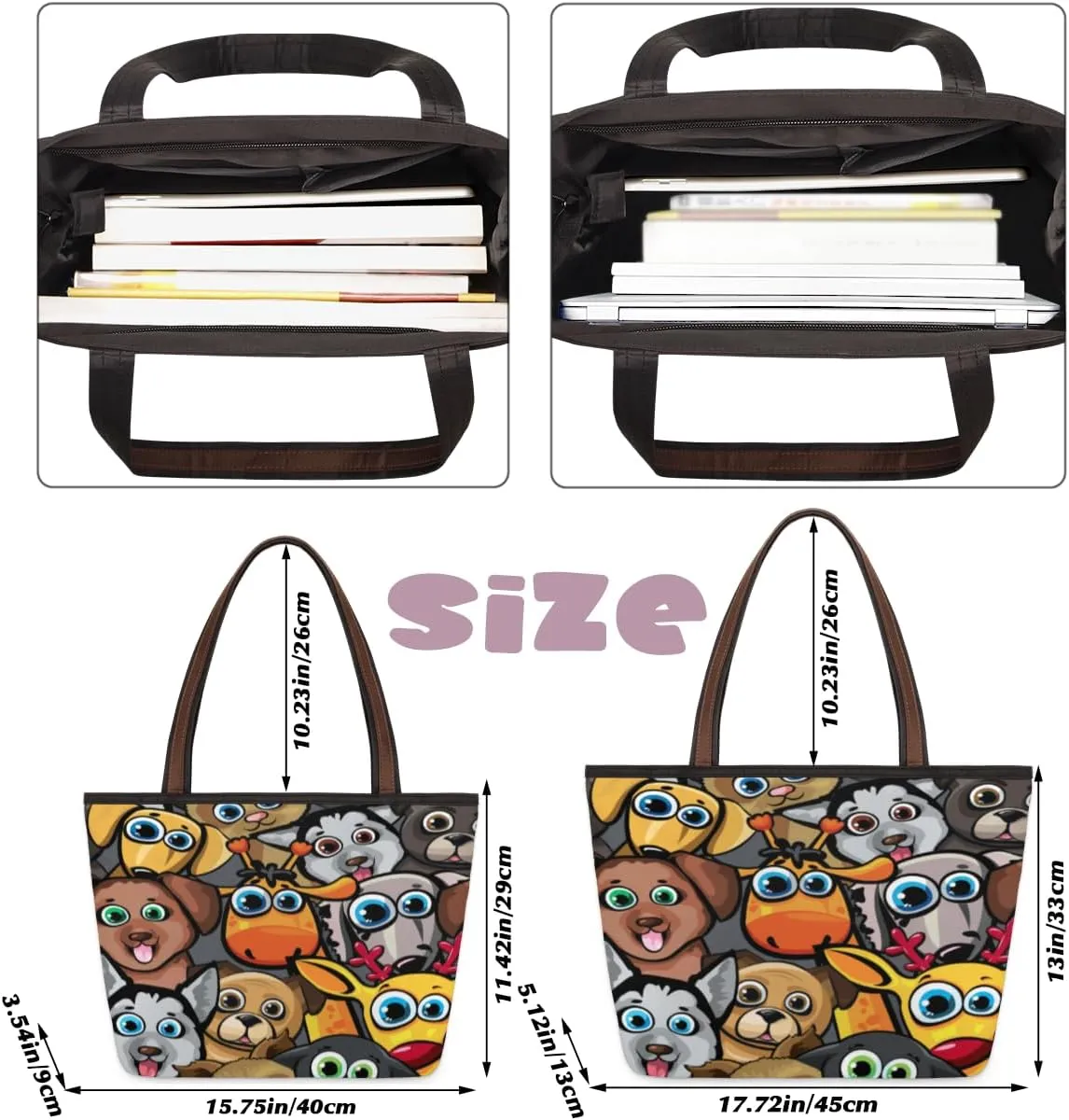 Tote Bag for Women with Zipper Large Capacity Top Handle Casual Shoulder Bag Handbag Reusable Shopping