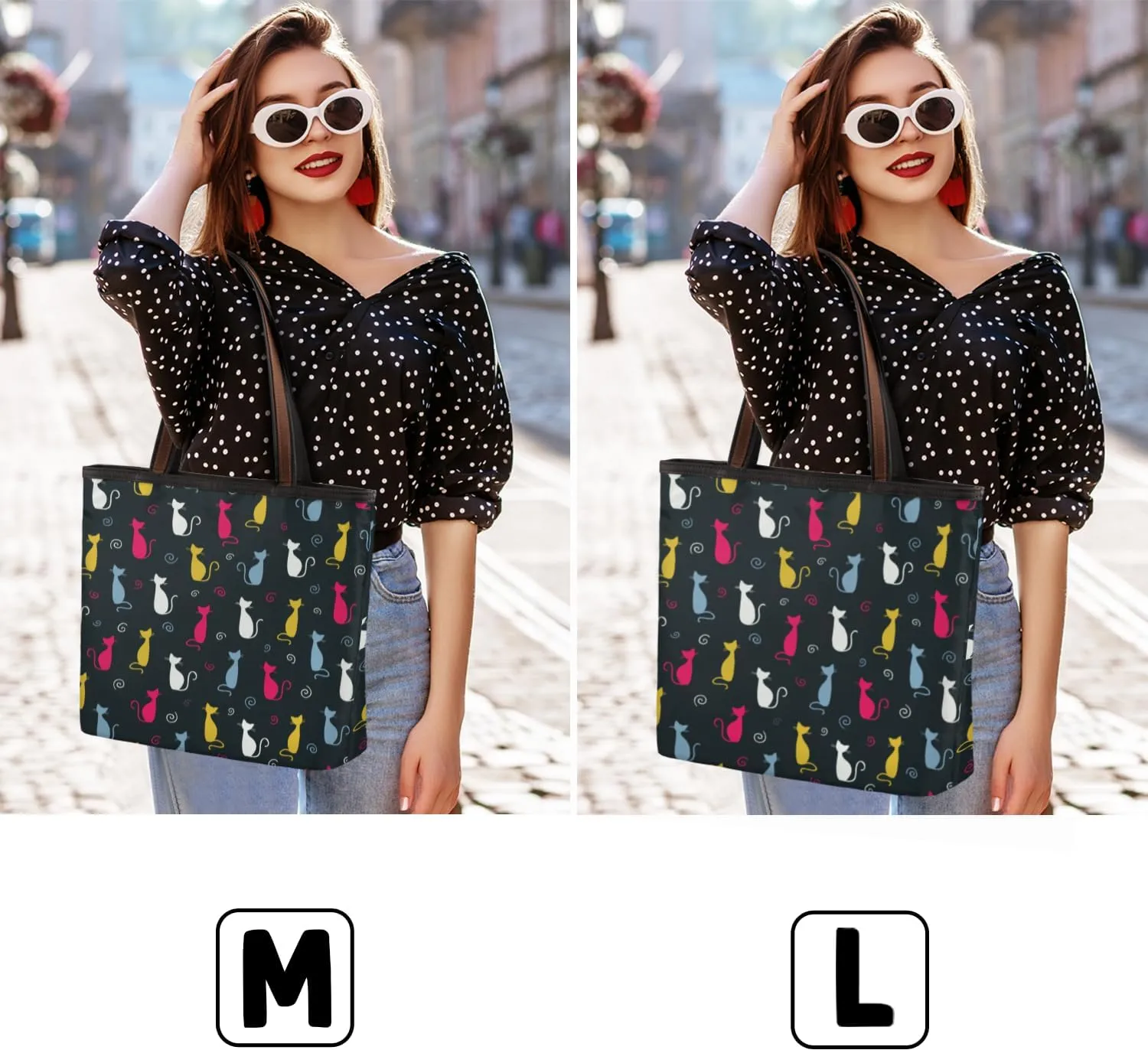 Tote Bag for Women with Zipper Large Capacity Top Handle Casual Shoulder Bag Handbag Reusable Shopping
