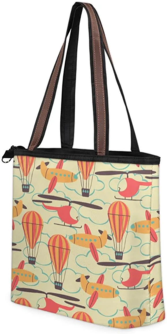 Tote Bag for Women with Zipper Large Capacity Top Handle Casual Shoulder Bag Handbag Reusable Shopping