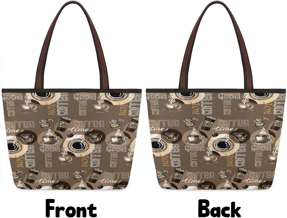 Tote Bag for Women with Zipper Large Capacity Top Handle Casual Shoulder Bag Handbag Reusable Shopping