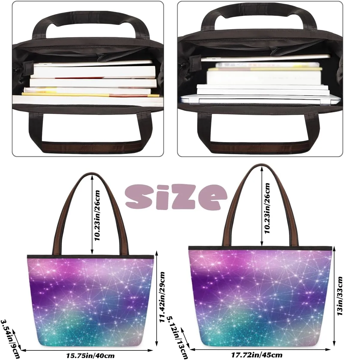 Tote Bag for Women with Zipper Large Capacity Top Handle Casual Shoulder Bag Handbag Reusable Shopping