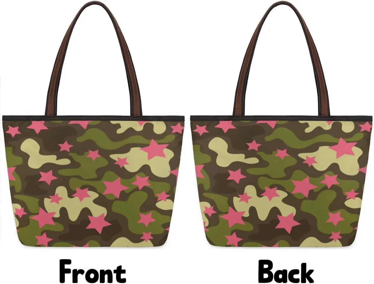 Tote Bag for Women with Zipper Large Capacity Top Handle Casual Shoulder Bag Handbag Reusable Shopping