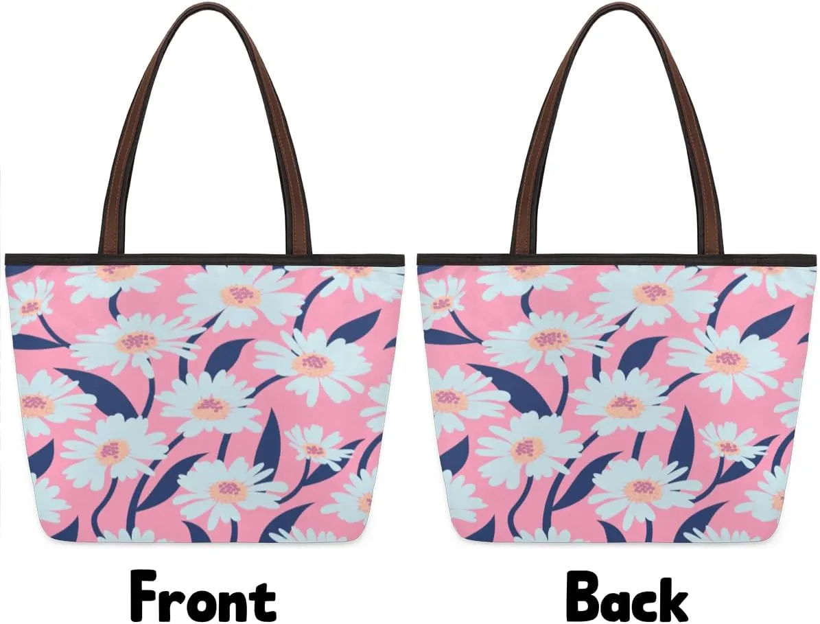 Tote Bag for Women with Zipper Large Capacity Top Handle Casual Shoulder Bag Handbag Reusable Shopping