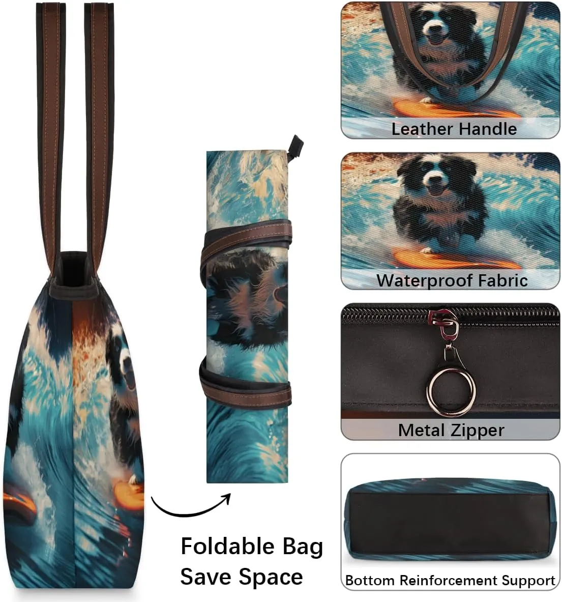 Tote Bag for Women with Zipper Large Capacity Top Handle Casual Shoulder Bag Handbag Reusable Shopping