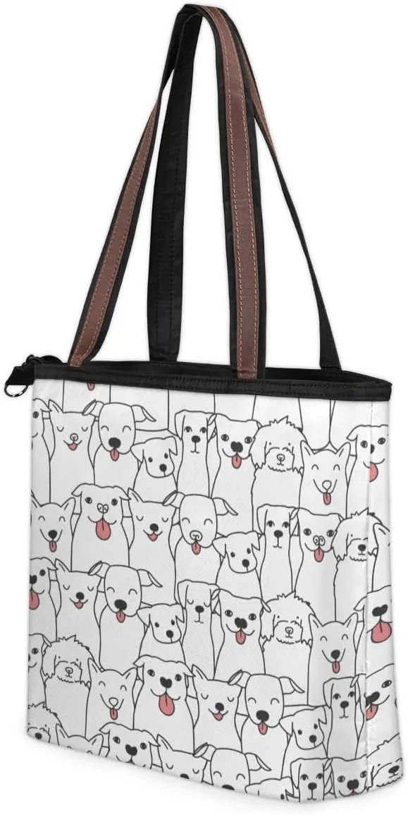 Tote Bag for Women with Zipper Large Capacity Top Handle Casual Shoulder Bag Handbag Reusable Shopping