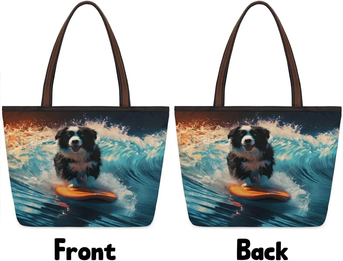 Tote Bag for Women with Zipper Large Capacity Top Handle Casual Shoulder Bag Handbag Reusable Shopping