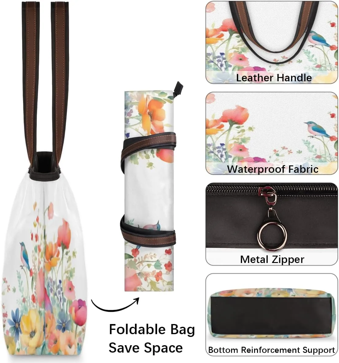 Tote Bag for Women with Zipper Large Capacity Top Handle Casual Shoulder Bag Handbag Reusable Shopping
