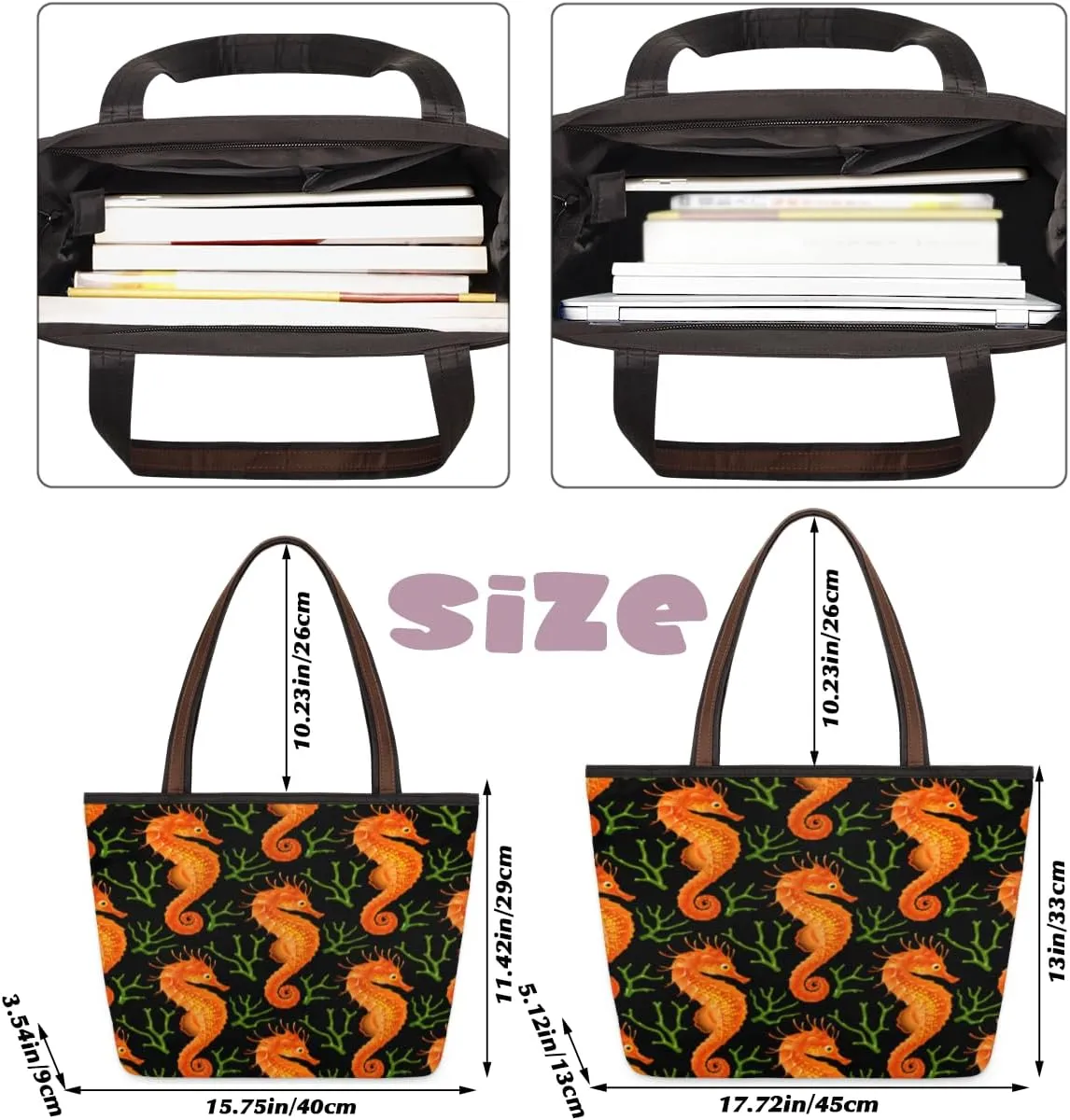 Tote Bag for Women with Zipper Large Capacity Top Handle Casual Shoulder Bag Handbag Reusable Shopping