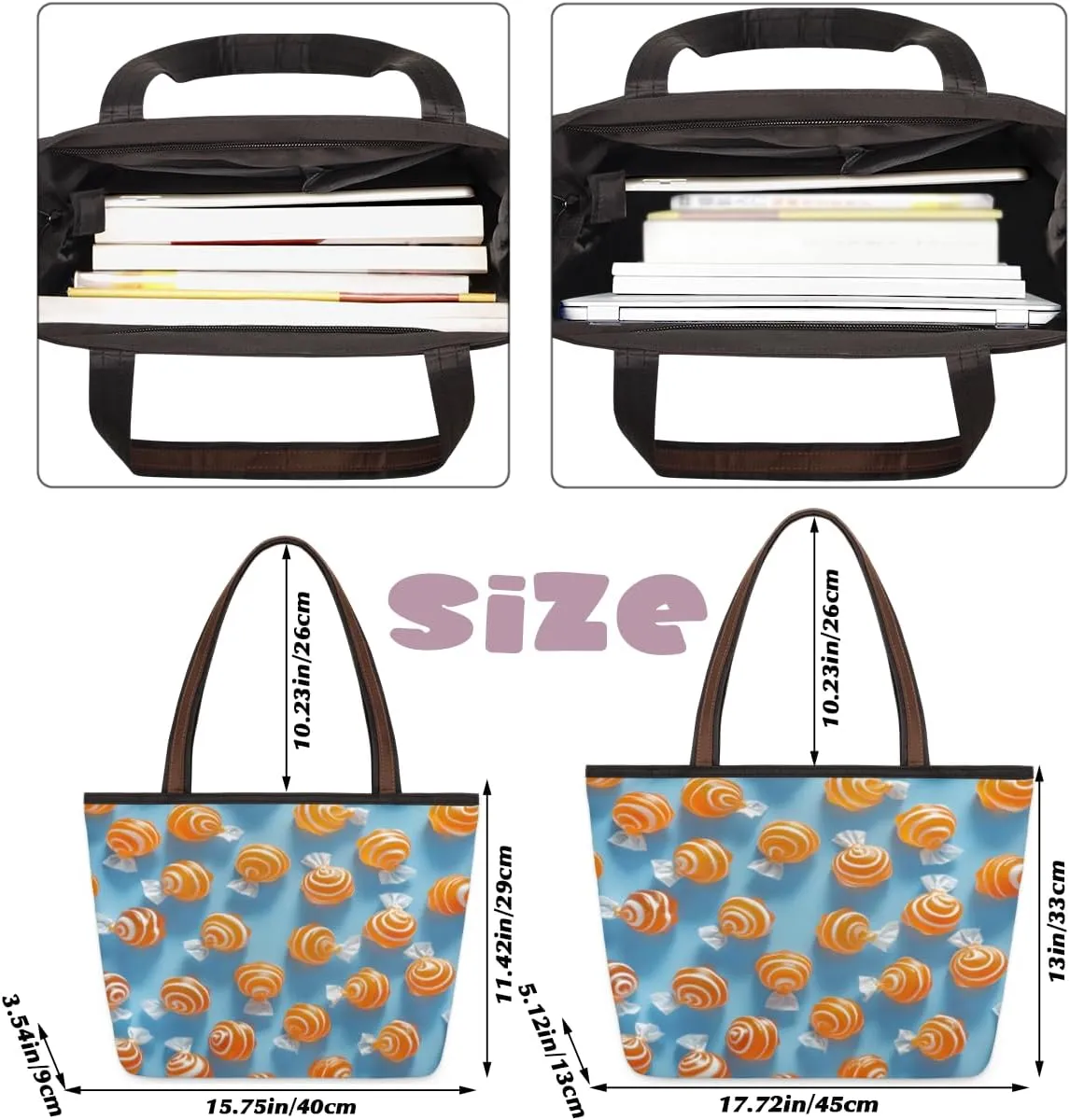 Tote Bag for Women with Zipper Large Capacity Top Handle Casual Shoulder Bag Handbag Reusable Shopping
