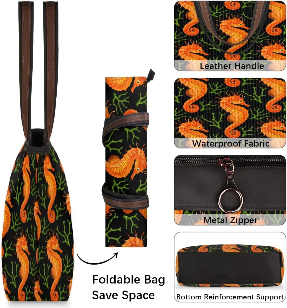 Tote Bag for Women with Zipper Large Capacity Top Handle Casual Shoulder Bag Handbag Reusable Shopping