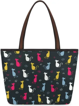 Tote Bag for Women with Zipper Large Capacity Top Handle Casual Shoulder Bag Handbag Reusable Shopping