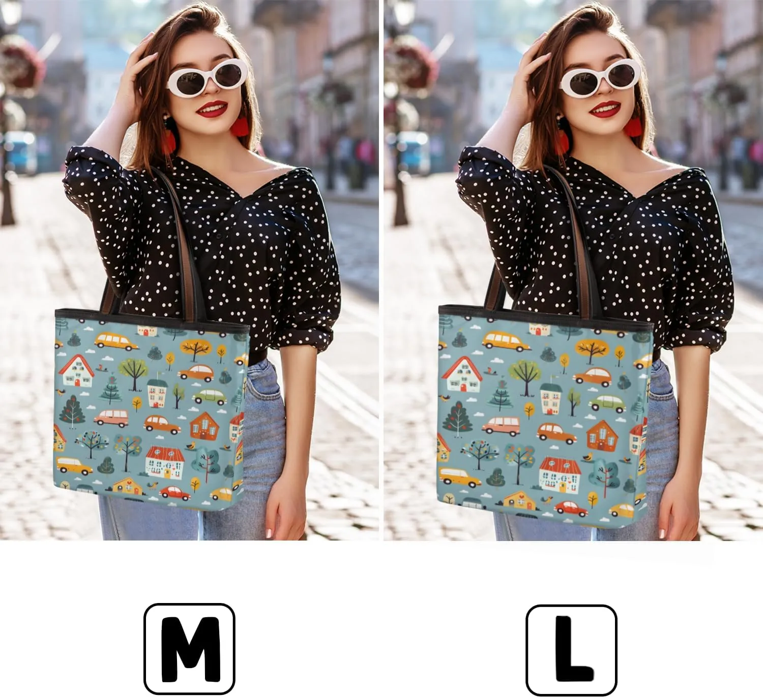 Tote Bag for Women with Zipper Large Capacity Top Handle Casual Shoulder Bag Handbag Reusable Shopping