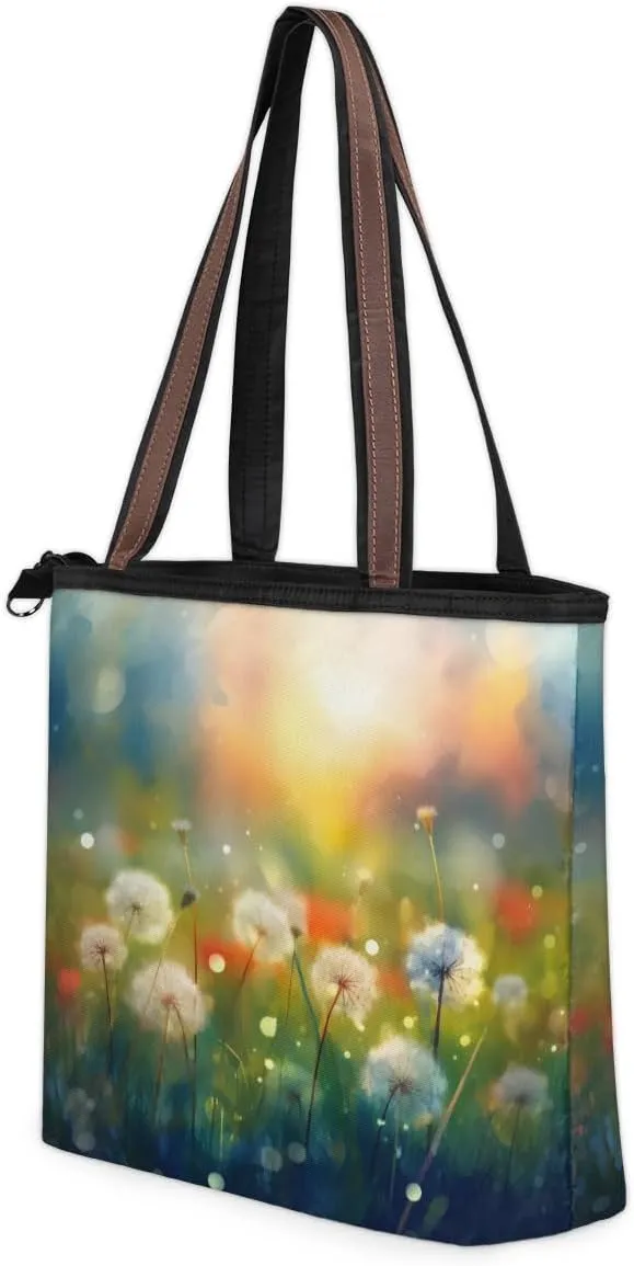 Tote Bag for Women with Zipper Large Capacity Top Handle Casual Shoulder Bag Handbag Reusable Shopping