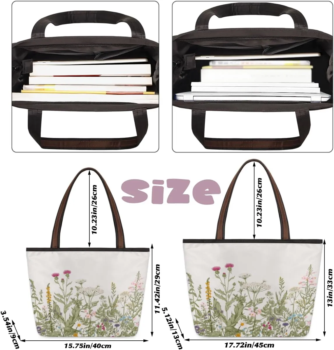 Tote Bag for Women with Zipper Large Capacity Top Handle Casual Shoulder Bag Handbag Reusable Shopping