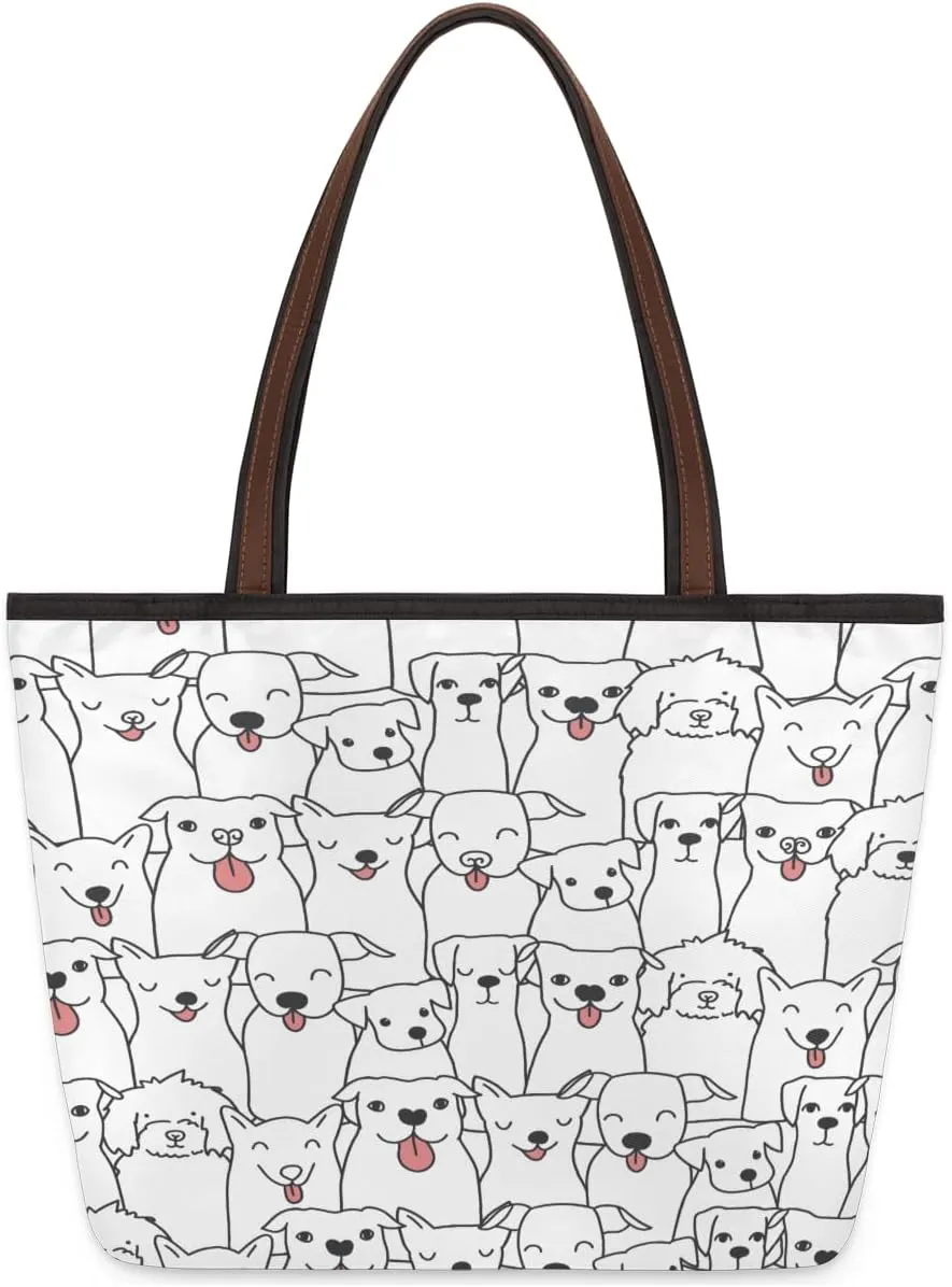 Tote Bag for Women with Zipper Large Capacity Top Handle Casual Shoulder Bag Handbag Reusable Shopping
