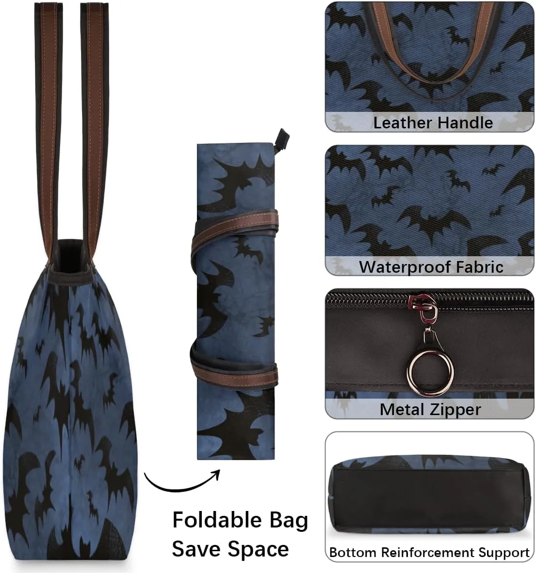 Tote Bag for Women with Zipper Large Capacity Top Handle Casual Shoulder Bag Handbag Reusable Shopping