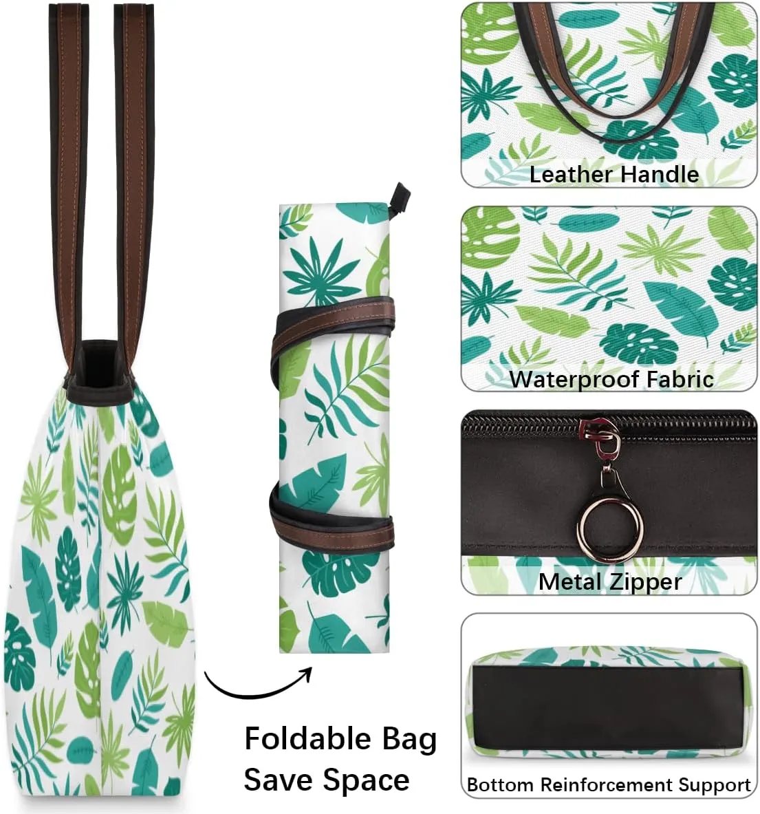 Tote Bag for Women with Zipper Large Capacity Top Handle Casual Shoulder Bag Handbag Reusable Shopping
