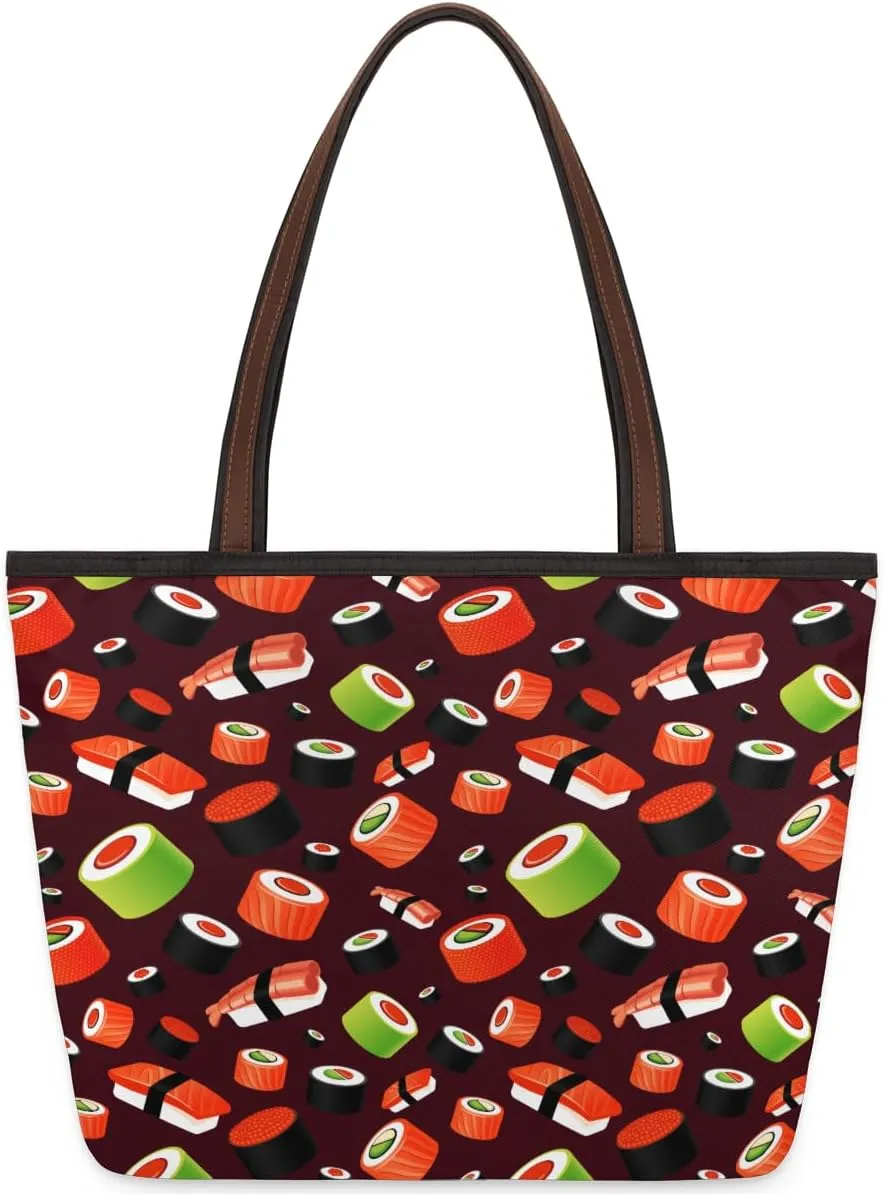 Tote Bag for Women with Zipper Large Capacity Top Handle Casual Shoulder Bag Handbag Reusable Shopping