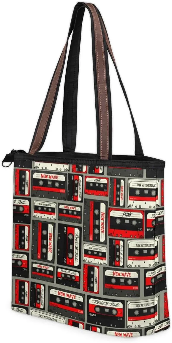 Tote Bag for Women with Zipper Large Capacity Top Handle Casual Shoulder Bag Handbag Reusable Shopping