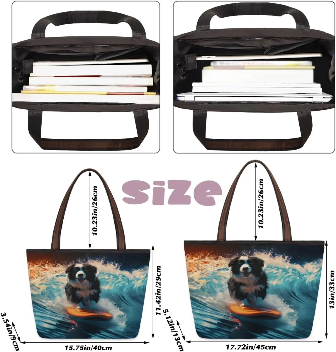 Tote Bag for Women with Zipper Large Capacity Top Handle Casual Shoulder Bag Handbag Reusable Shopping