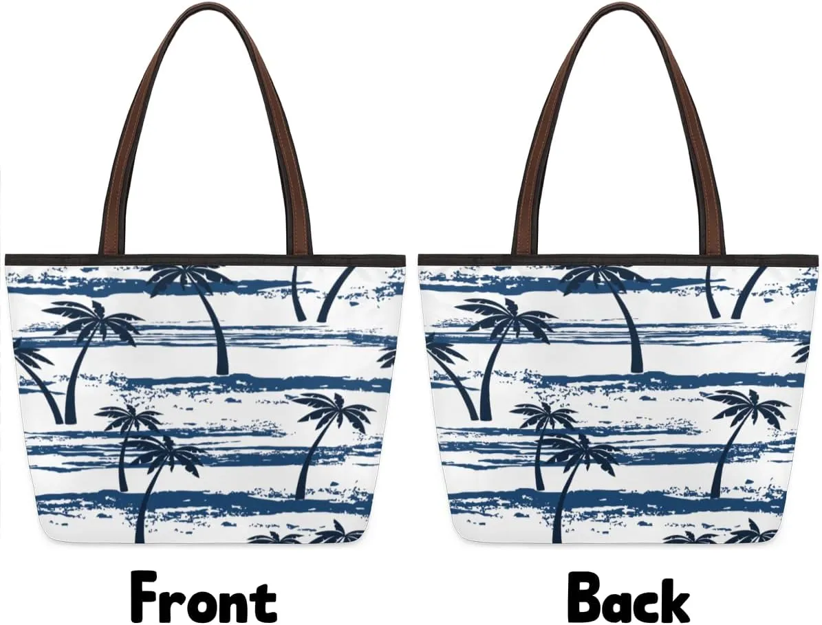 Tote Bag for Women with Zipper Large Capacity Top Handle Casual Shoulder Bag Handbag Reusable Shopping