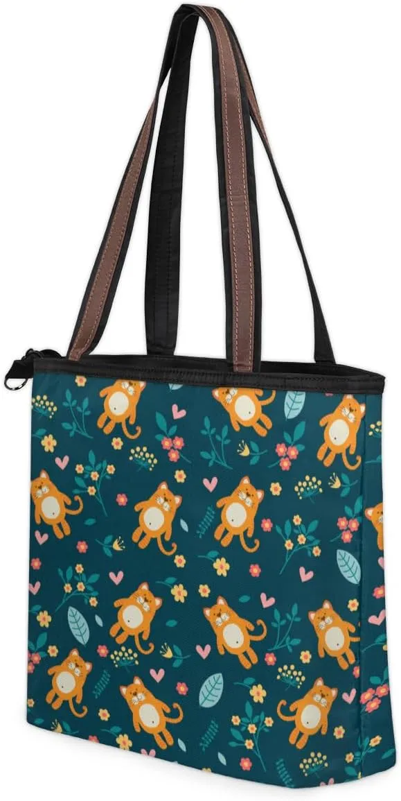 Tote Bag for Women with Zipper Large Capacity Top Handle Casual Shoulder Bag Handbag Reusable Shopping