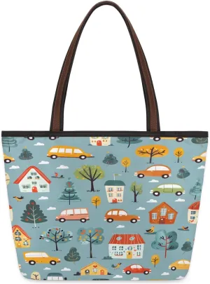 Tote Bag for Women with Zipper Large Capacity Top Handle Casual Shoulder Bag Handbag Reusable Shopping