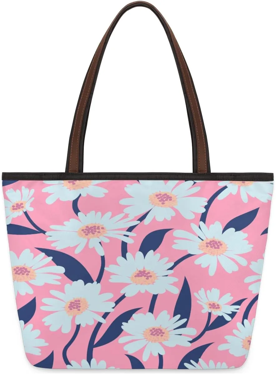 Tote Bag for Women with Zipper Large Capacity Top Handle Casual Shoulder Bag Handbag Reusable Shopping