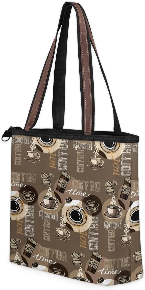 Tote Bag for Women with Zipper Large Capacity Top Handle Casual Shoulder Bag Handbag Reusable Shopping