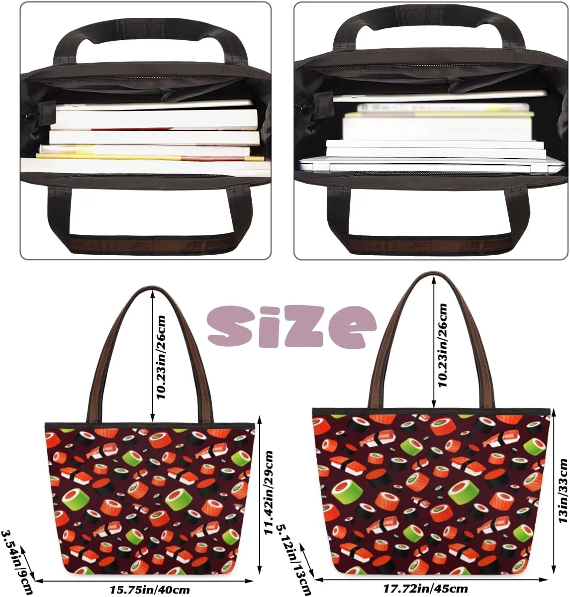 Tote Bag for Women with Zipper Large Capacity Top Handle Casual Shoulder Bag Handbag Reusable Shopping
