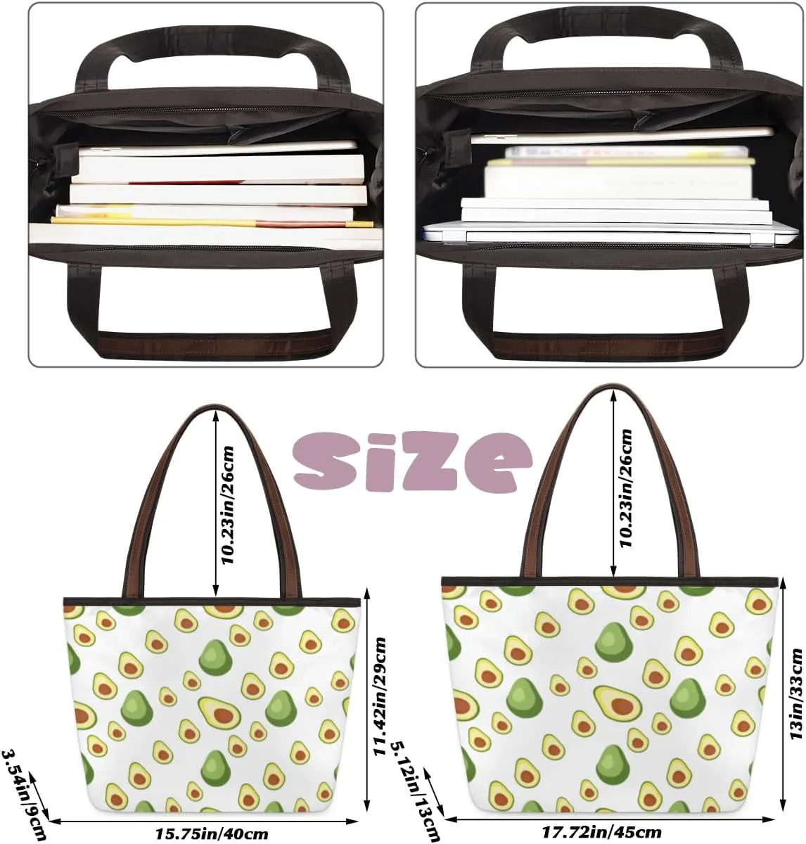Tote Bag for Women with Zipper Large Capacity Top Handle Casual Shoulder Bag Handbag Reusable Shopping