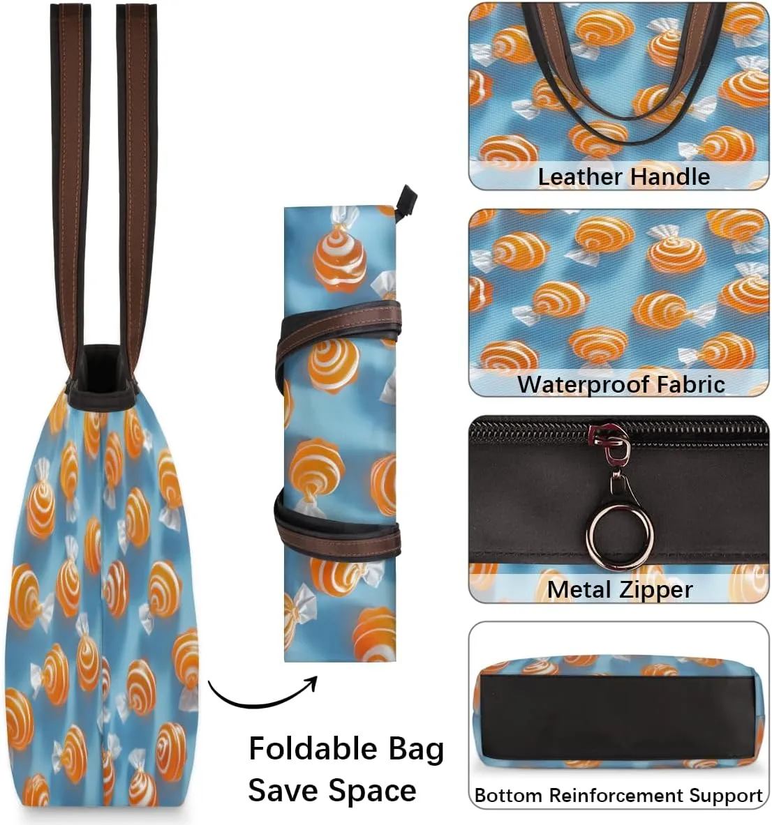 Tote Bag for Women with Zipper Large Capacity Top Handle Casual Shoulder Bag Handbag Reusable Shopping